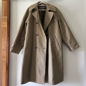 Allegri Brown Checkered Trench Coat